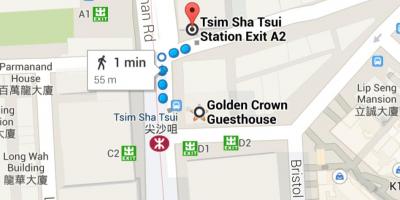 Tsim ಶಾ ತ್ಸುಯಿ MTR ನಿಲ್ದಾಣ ನಕ್ಷೆ