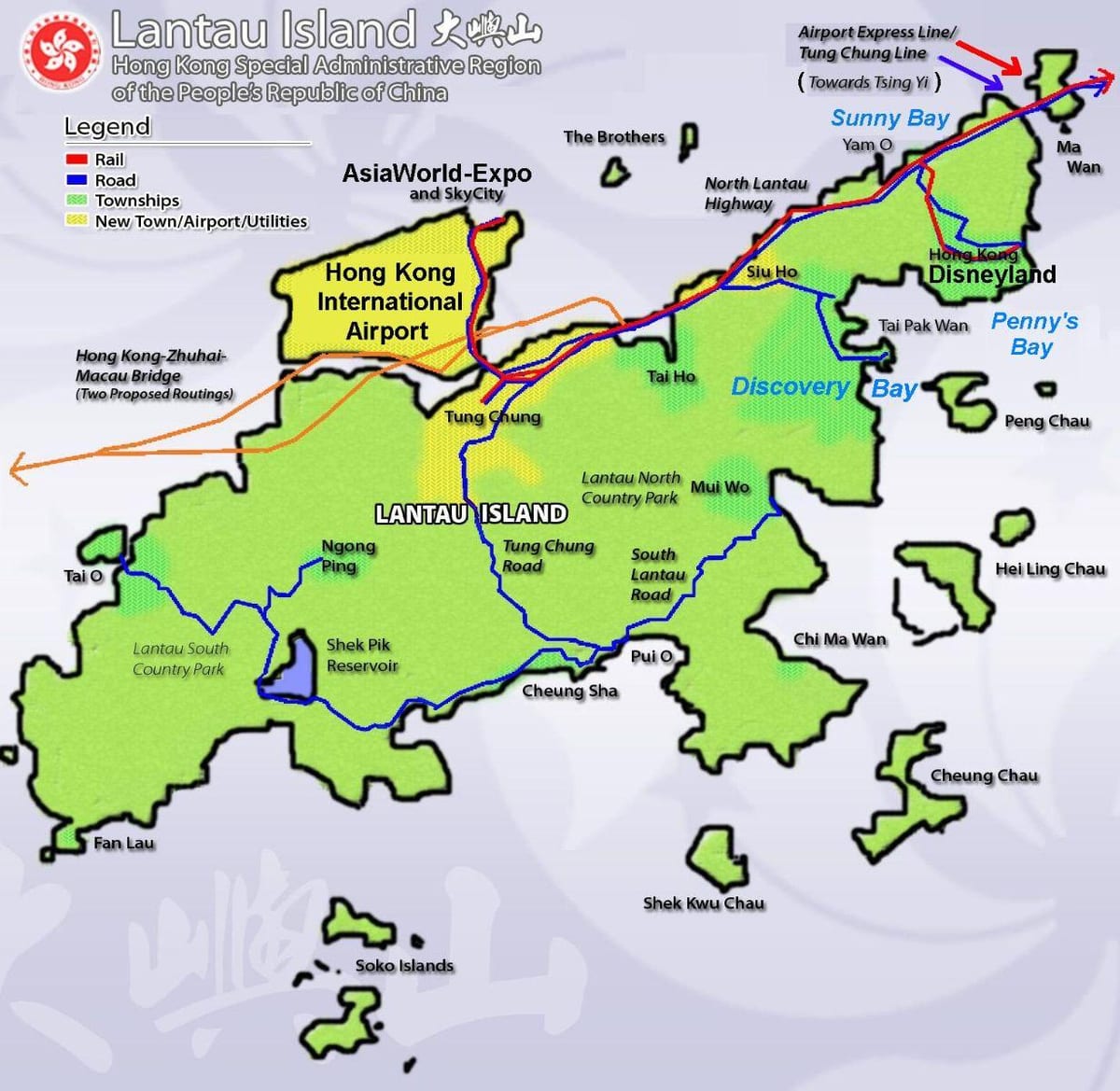Lantau ಐಲೆಂಡ್, ಹಾಂಗ್ ಕಾಂಗ್ ನಕ್ಷೆ